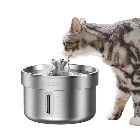 Automatic stainless steel cat water fountain 2L with filter