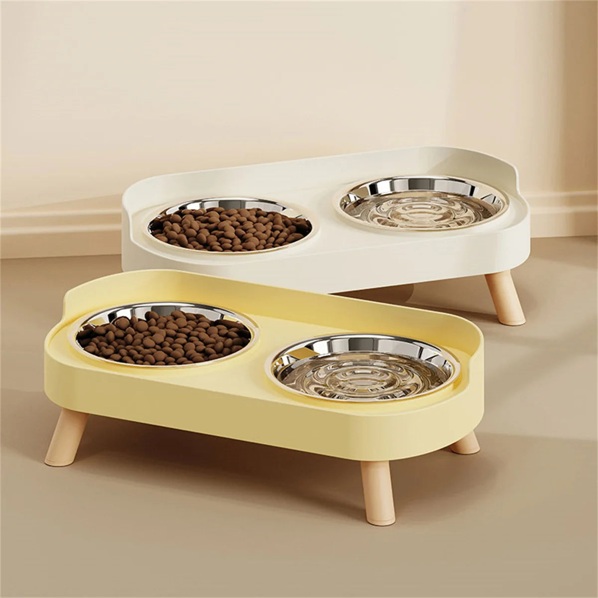 Premium Raised Cat Bowl - Stainless Steel set