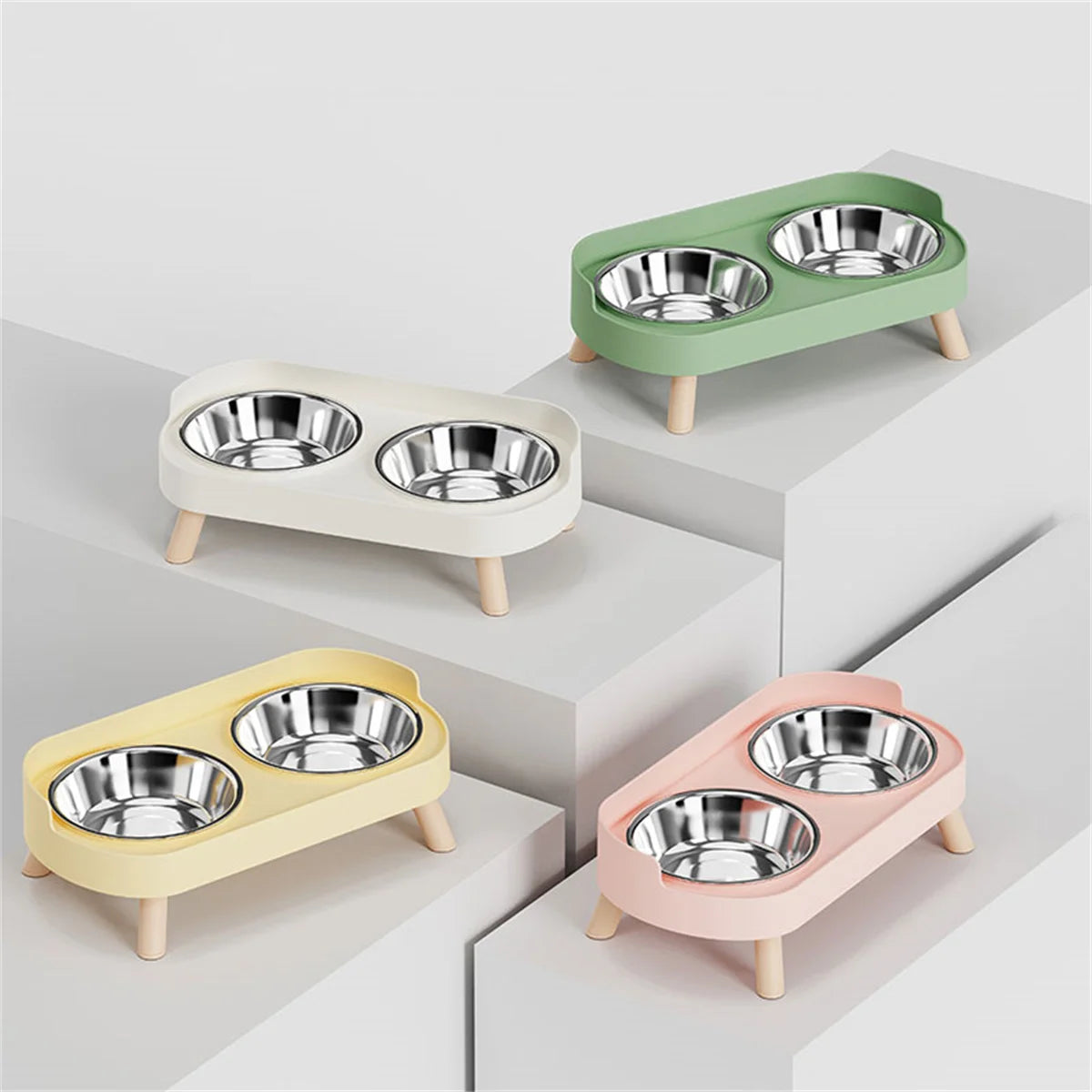 Premium Raised Cat Bowl - Stainless Steel set