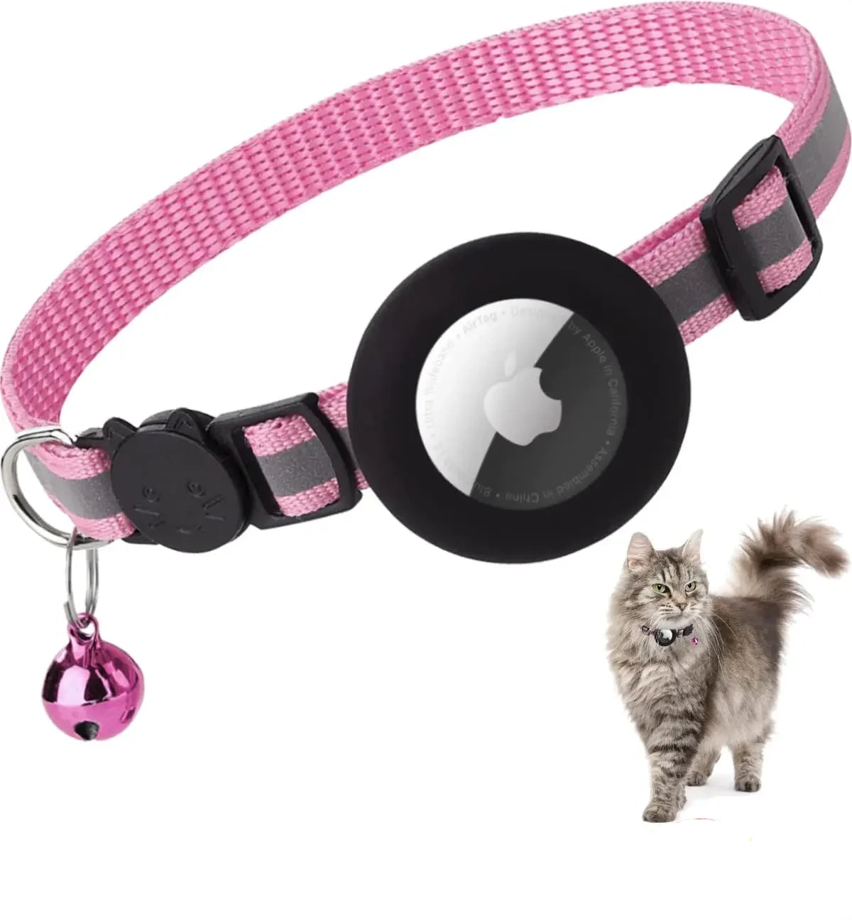 Cat Collar AirTag Holder – Safe Reflective Pet Collar