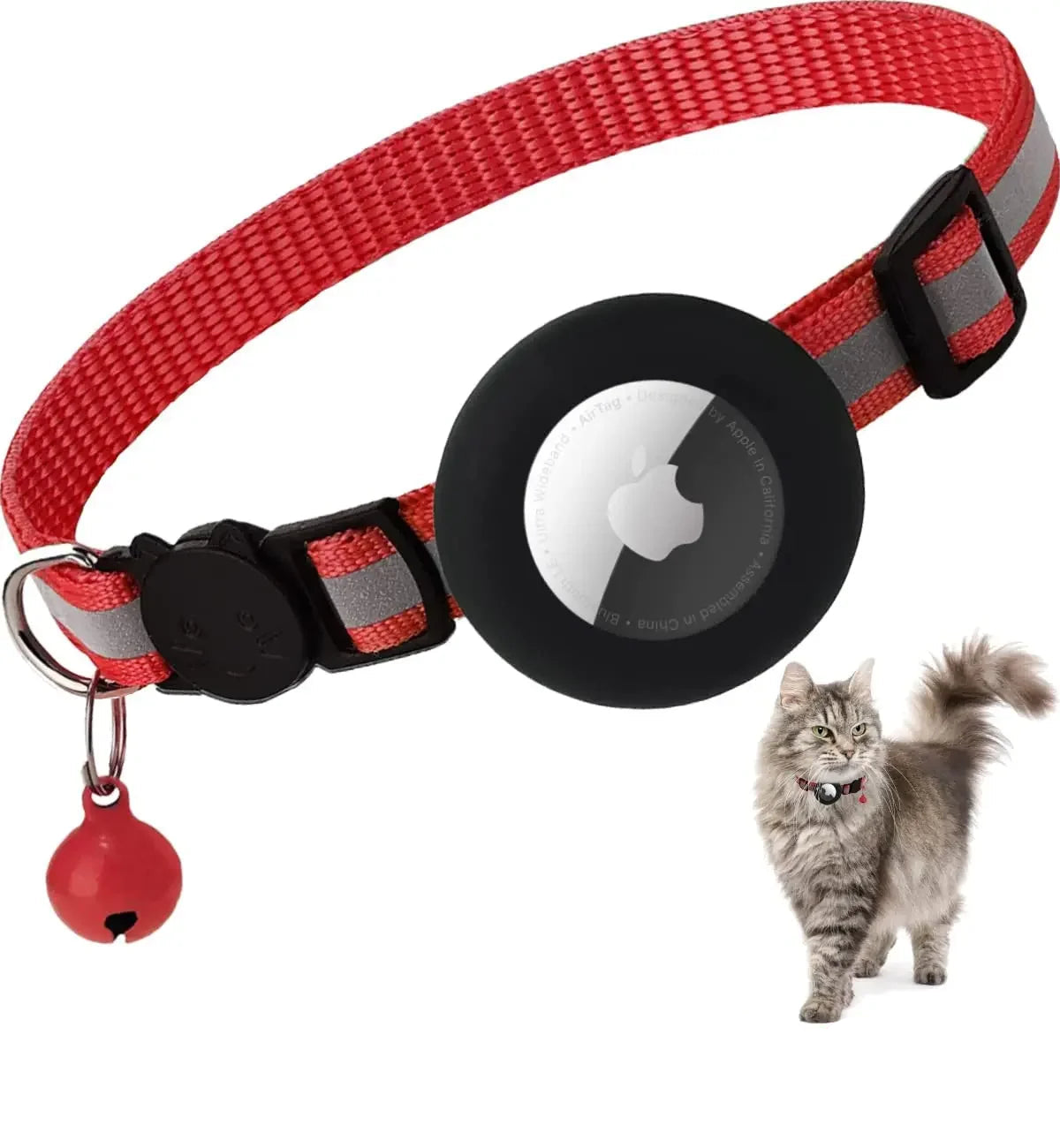 Cat Collar AirTag Holder – Safe Reflective Pet Collar