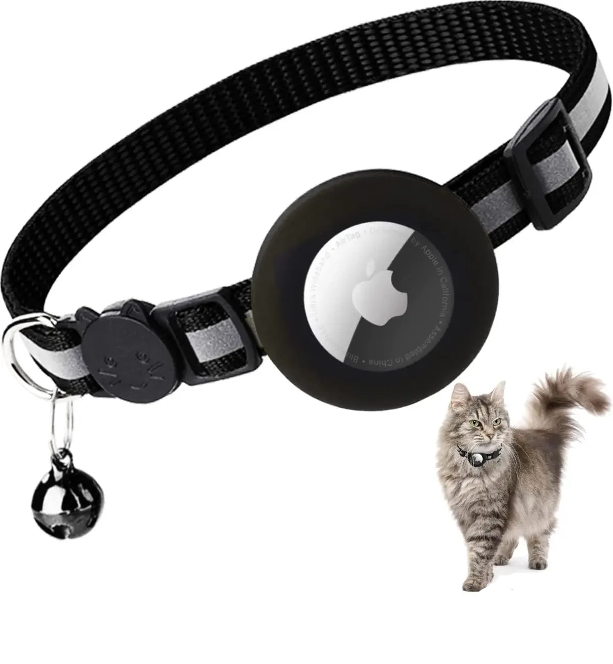 Cat Collar AirTag Holder – Safe Reflective Pet Collar